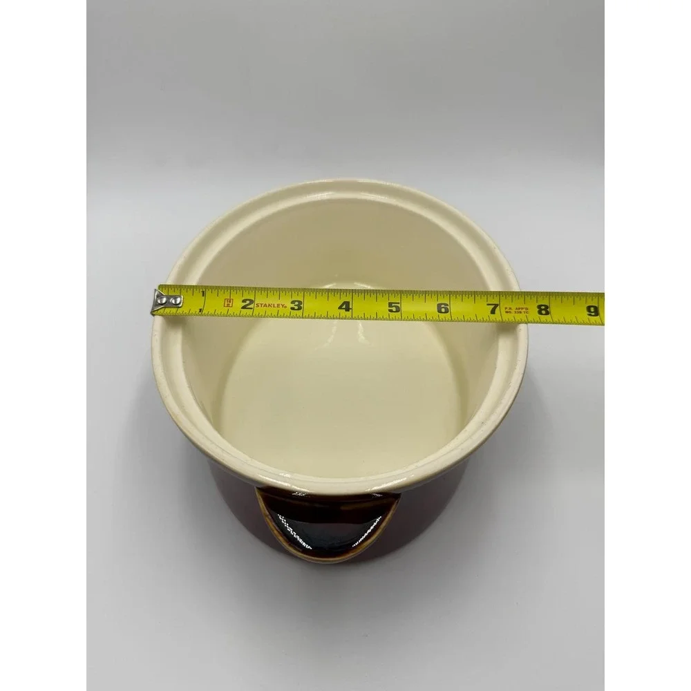 Vtg Villeroy & Boch Oval Casserole Vegetable Dish Brown Rust Glazed Handled 10x7